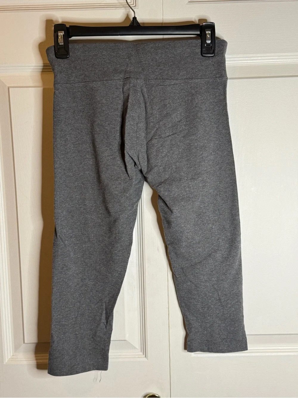 Justice Charcoal Gray Capri Leggings with Heart Accent